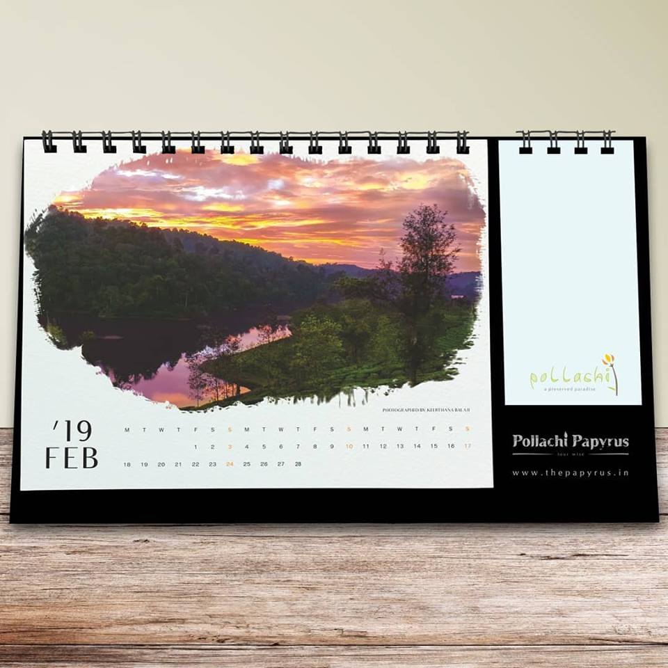 pollachi desktop calendar, pollachi papyrus, sunrise, sunset, nature calendar, pollachi, anamalai tiger reserve, india, tamilnadu,