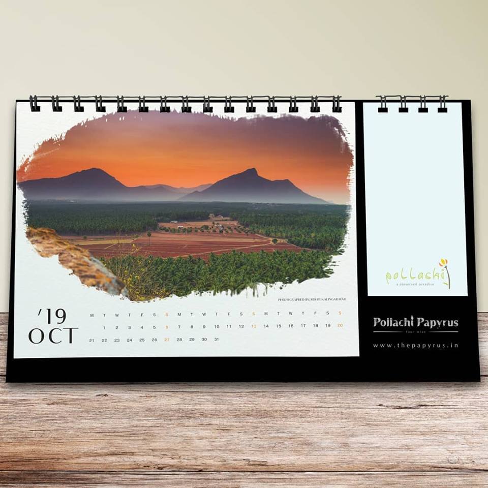 pollachi desktop calendar, pollachi papyrus, sunrise, sunset, nature calendar, pollachi, anamalai tiger reserve, india, tamilnadu,