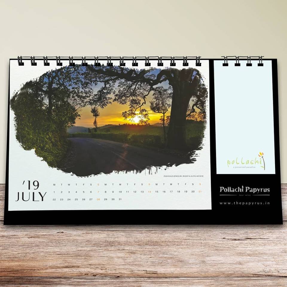 pollachi desktop calendar, pollachi papyrus, sunrise, sunset, nature calendar, pollachi, anamalai tiger reserve, india, tamilnadu,