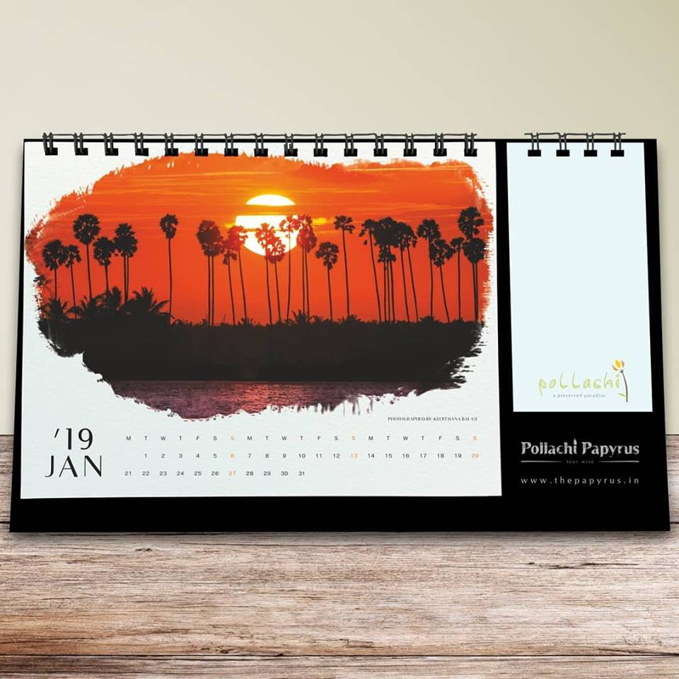 pollachi desktop calendar, pollachi papyrus, sunrise, sunset, nature calendar, pollachi, anamalai tiger reserve, india, tamilnadu,