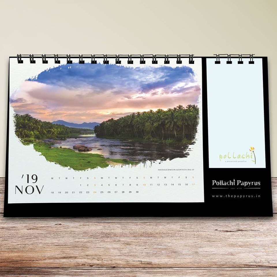 pollachi desktop calendar, pollachi papyrus, sunrise, sunset, nature calendar, pollachi, anamalai tiger reserve, india, tamilnadu,